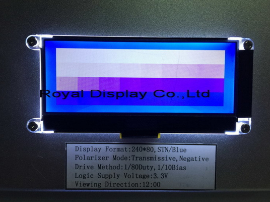 exhibición de 240X80 Dots Graphic Cog Stn FSTN LCD con el contraluz del LCD