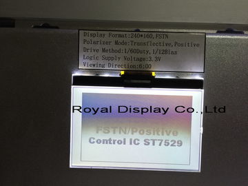 módulo gráfico del LCD de la fuente de alimentación 3.3V con la retroiluminación LED blanca de ST7586S