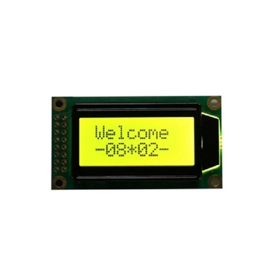 Positivo 0802 Módulo de visualización LCD de caracteres STN Amarillo/verde Monocromo
