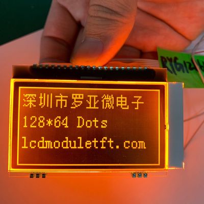 El soldar transmisivo anaranjado vendedor caliente de la exhibición FSTN FPC del módulo de 128X64 Dots St 7565p Blacklight LCD