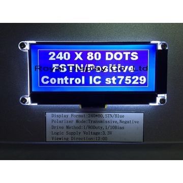 Retroiluminación LED positiva de FSTN 240x80 Dots Matrix Lcd Module Amber