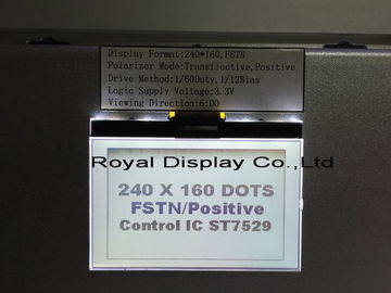 módulo gráfico del LCD de la fuente de alimentación 3.3V con la retroiluminación LED blanca de ST7586S