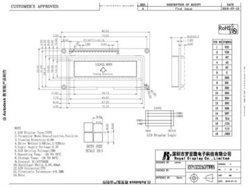 MÓDULO del LCD del DIENTE del conductor del ODM ST7565R del OEM con PCBA RYP13232AGFTWWN