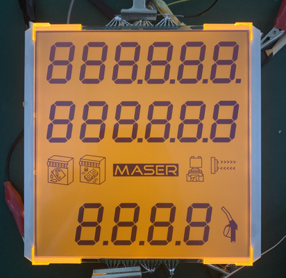 Exhibición monocromática modificada para requisitos particulares del Lcd 7segment del dispensador del combustible del panel LCD de encargo de 20 dígitos