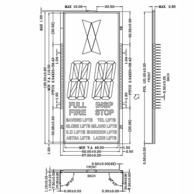 5 exhibición monocromática de Stn LCD del segmento del elevador 7 de la pulgada con el conector con el contraluz