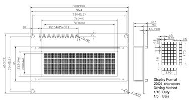 El módulo serial de la exhibición del Lcd, 20x4 carácter Lcd exhibe alta confiabilidad