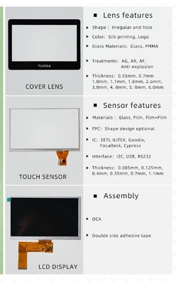 Guante impermeable personalizado 3.5 4.3 5 Paneles de visualización Lcd de 7 pulgadas AR AF AG Módulo táctil