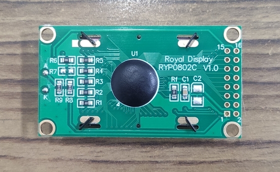 Display LCD monocromático de 8X2 FSTN/carácter positivo con luz negra LED blanca