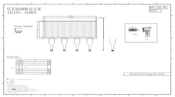 12.3 pulgadas LCD/LED módulo AM atenuación local personalizado 64 * 24 construcción de presas