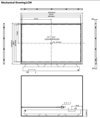 10Modulo LCD TFT de 1 pulgada 1920*1200 RGB con alta relación de contraste