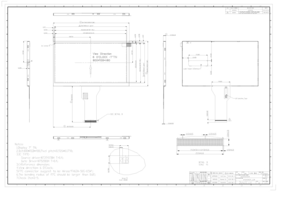 7 pulgadas INNOLUX TFT LCD Modulo 800*RGB*480 Display Interfaz digital