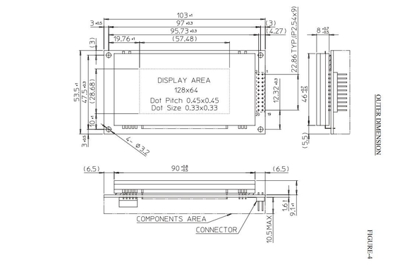 Futaba VFD Display Gp9002A01A 128*64 Verde Temperatura amplia 5.0V personalizable