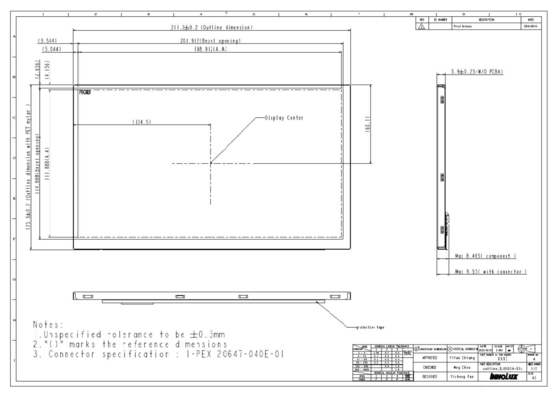 Modulo LCD TFT de 9' INNOLUX 1280*RGB*720 DJ090IA-01A Pantalla original para automóviles con amplia temperatura