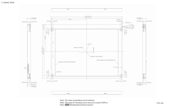 12.1'' Módulo TFT LCD 1024*768 RGB NEC 600:1 Interfaz LVDS Muestra industrial