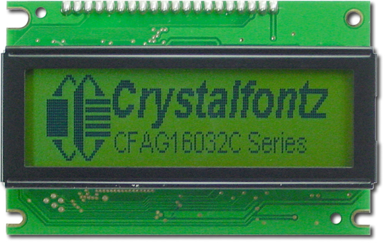 Modulo LCD gráfico 160*32 amarillo-verde CFAG16032C-YYH-TT con temperatura amplia ST7920