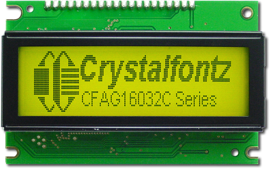 Modulo LCD gráfico 160*32 amarillo-verde CFAG16032C-YYH-TT con temperatura amplia ST7920
