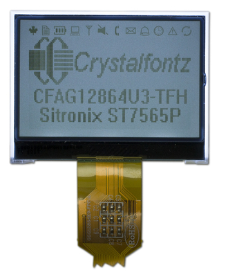 2.4' 128*64 módulo gráfico LCD de baja potencia CFAG12864U3-TFH ST7565P con pantalla industrial con luz de fondo