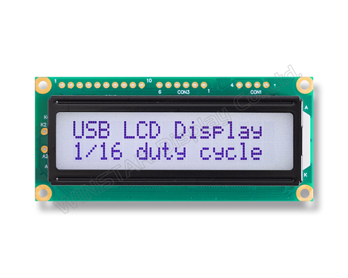 Interfaz USB de 16*2 caracteres FSTN STN Módulo LCD Winstar sustituye el uso industrial