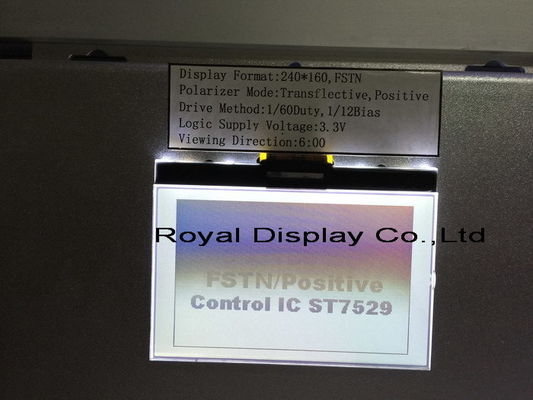 Módulo paralelo de la exhibición de la exhibición FFC Lcd del gris 240X160 Dots Graphic LCD de Stn