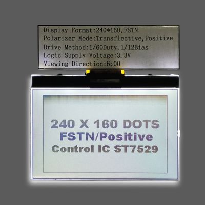Módulo paralelo de la exhibición de la exhibición FFC Lcd del gris 240X160 Dots Graphic LCD de Stn
