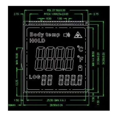 Módulo positivo 3V RYD2119TM-01 del LCD del DIENTE de FPC FSTN Tn para el termómetro infrarrojo