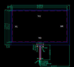 Talla 1,8 de encargo ' ~21" exhibición transmisiva del LCD del panel resistente capacitivo de la pantalla táctil con el panel táctil
