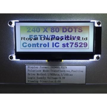 Retroiluminación LED positiva de FSTN 240x80 Dots Matrix Lcd Module Amber