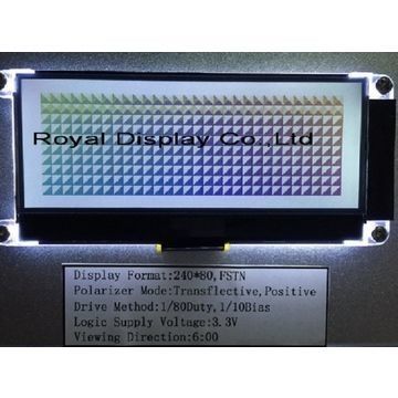 Retroiluminación LED positiva de FSTN 240x80 Dots Matrix Lcd Module Amber