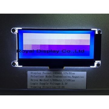Retroiluminación LED positiva de FSTN 240x80 Dots Matrix Lcd Module Amber
