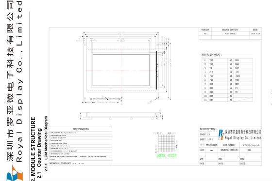 240*128 STN Modulo LCD azul negativo con pantalla RA6963