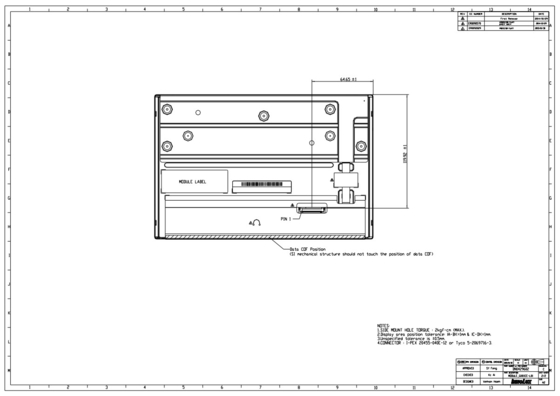 G101ice Innolux 10.1' TFT LCD Modulo 1280*800 RGB Negro en modo de desactivación