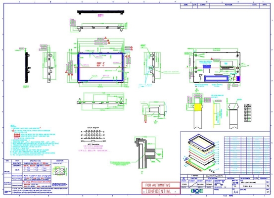 7 pulgadas TFT LCD Modulo 800 * 480 RGB Boe AV070wvm-Nc1 Panel de visualización LCD