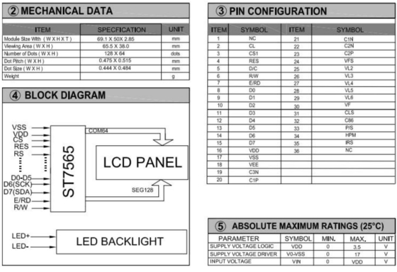 Modulo gráfico LCD de 128*64 FPC Interfaz ST7565 3,3v Pantalla industrial de amplia temperatura