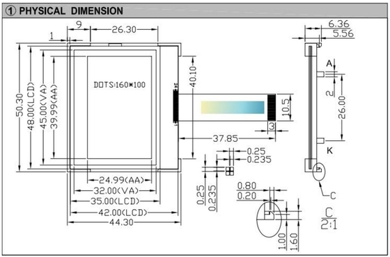 Modulo LCD gráfico de 160x100 La solución de pantalla perfecta para los sistemas de control industrial