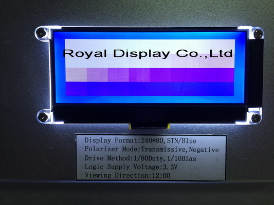 240*80 FSTN Gráfico 6H ST75256 Display industrial de temperatura muy amplia con módulo LCD de PCB