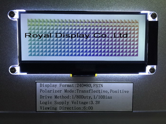 240*80 FSTN Gráfico 6H ST75256 Display industrial de temperatura muy amplia con módulo LCD de PCB