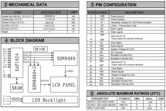 Modulo LCD FSTN gráfico de 240*64 con pantalla industrial de gran tamaño de PCB
