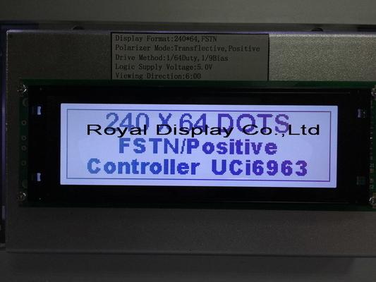 Modulo LCD FSTN gráfico de 240*64 con pantalla industrial de gran tamaño de PCB