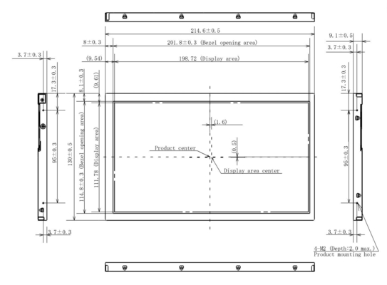 9.0'' 1920*1080 TFT LVDS Tianma Modulo LCD de alta contraste de amplia temperatura