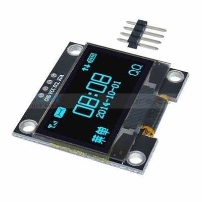 1.3'' 128*64 blanco monocromático OLED interfaz I2C módulo LCD de temperatura ancha