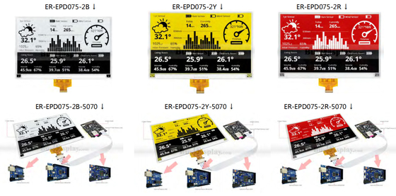 7.5' 4 color 880**528 SSD1677 FFC E-papel de pantalla EPD