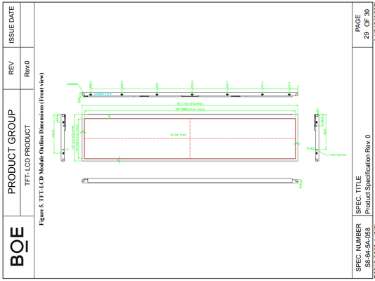 24' BOE 1920RGB*360 Bar Modulo TFT LCD con alta relación de contraste