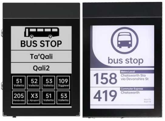 13.3' monocromático E-papel de visualización de bus stop señal de apoyo personalización